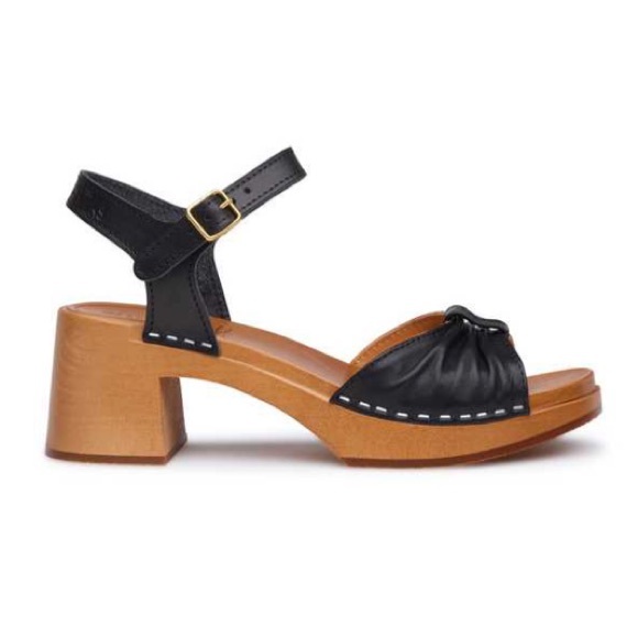 Swedish Hasbeens NWT Black Bow Clog Sandal Sexy Vintage retro inspired Love 🌈❤️ - Picture 3 of 14